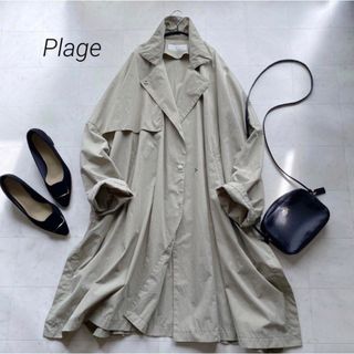 美品　Plage  ハミルトンベルテッドコート　カーキ　34