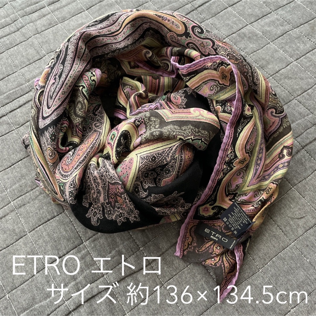 ETRO エトロ ペイズリー 大判ストール マフラー スカーフ マルチカバー