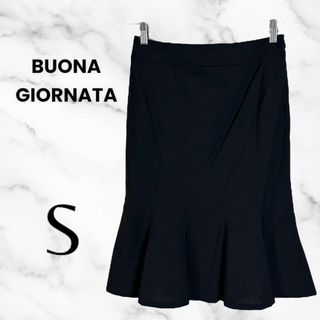 ボナジョルナータ(BUONA GIORNATA)の美品✨【BUONA GIORNATA】ウールマーメイドスカート　キレイめ　黒　S(ひざ丈スカート)