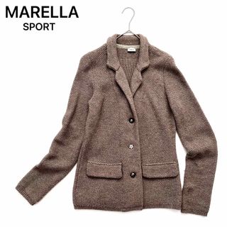 MARELLA✨ニット ジャケット カシミヤ ウール ベージュ 上質 S 肘当て