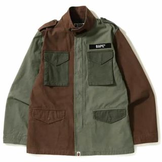 アベイシングエイプ(A BATHING APE)のBAPE ジャケット ジッパー ブロック ポケット メンズ M 迷彩(ライダースジャケット)