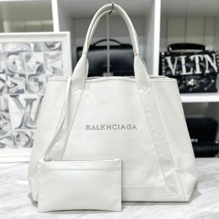 Balenciaga - 美品☆ バレンシアガ ネイビーカバスM レザー 白 トート ...