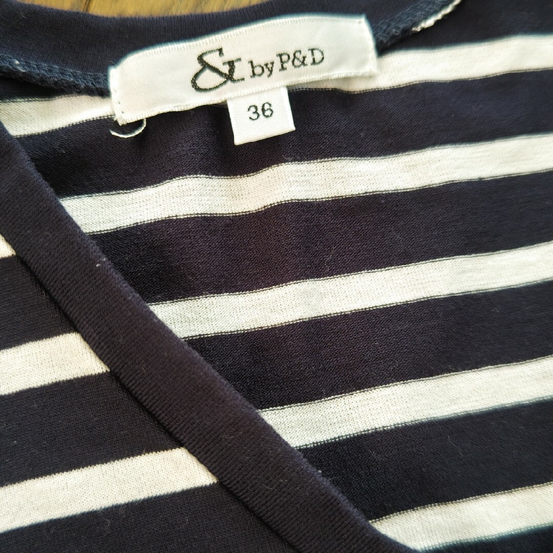 &byP&D(アンドバイピーアンドディー)のp&D  ボーダー半袖Tシャツ36 レディースのトップス(Tシャツ(半袖/袖なし))の商品写真