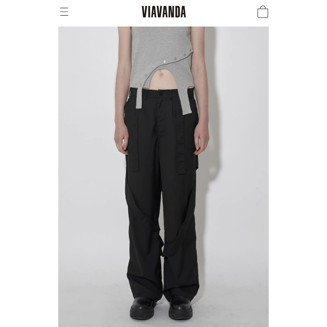 viavanda DRIP LOOSE SLACKS ブラック　フリーサイズ