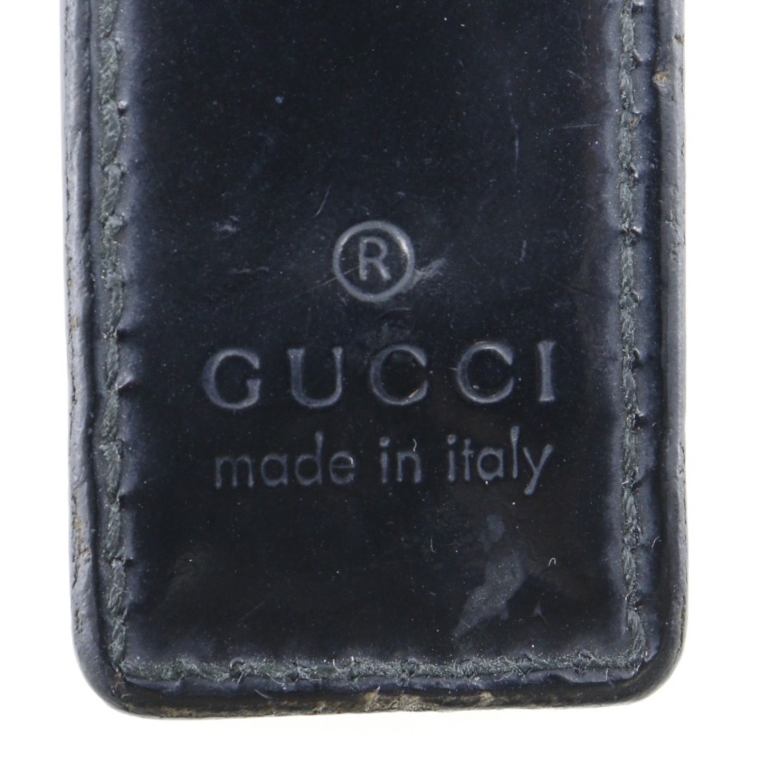 Gucci(グッチ)の【GUCCI】グッチ キーリング Gモチーフ 金属製×エナメル シルバー/黒 ユニセックス キーホルダー レディースのファッション小物(キーホルダー)の商品写真