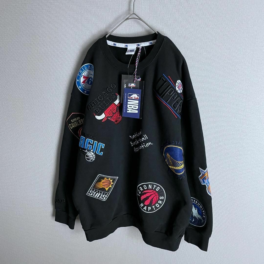 新品☆即完売☆別注モデル】NBA チームワッペン刺繍 スウェット 入手困難-
