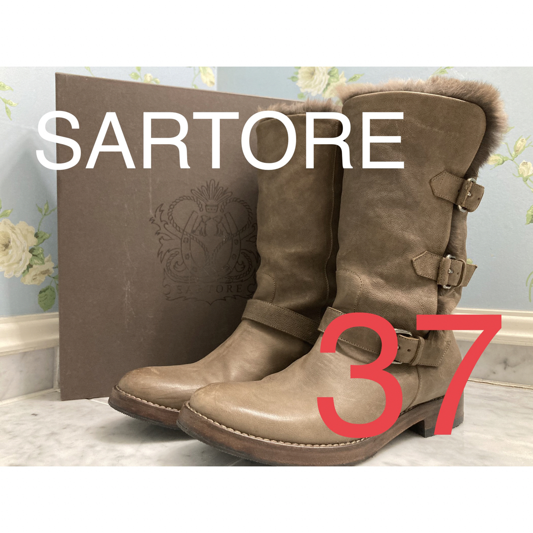 SARTORE   高級SARTOREサルトル ラビットファー付エンジニアブーツ