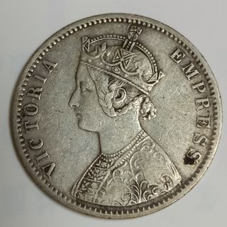 イギリス領　インド　1ルピー　銀貨　ビクトリア女王　1887年(その他)