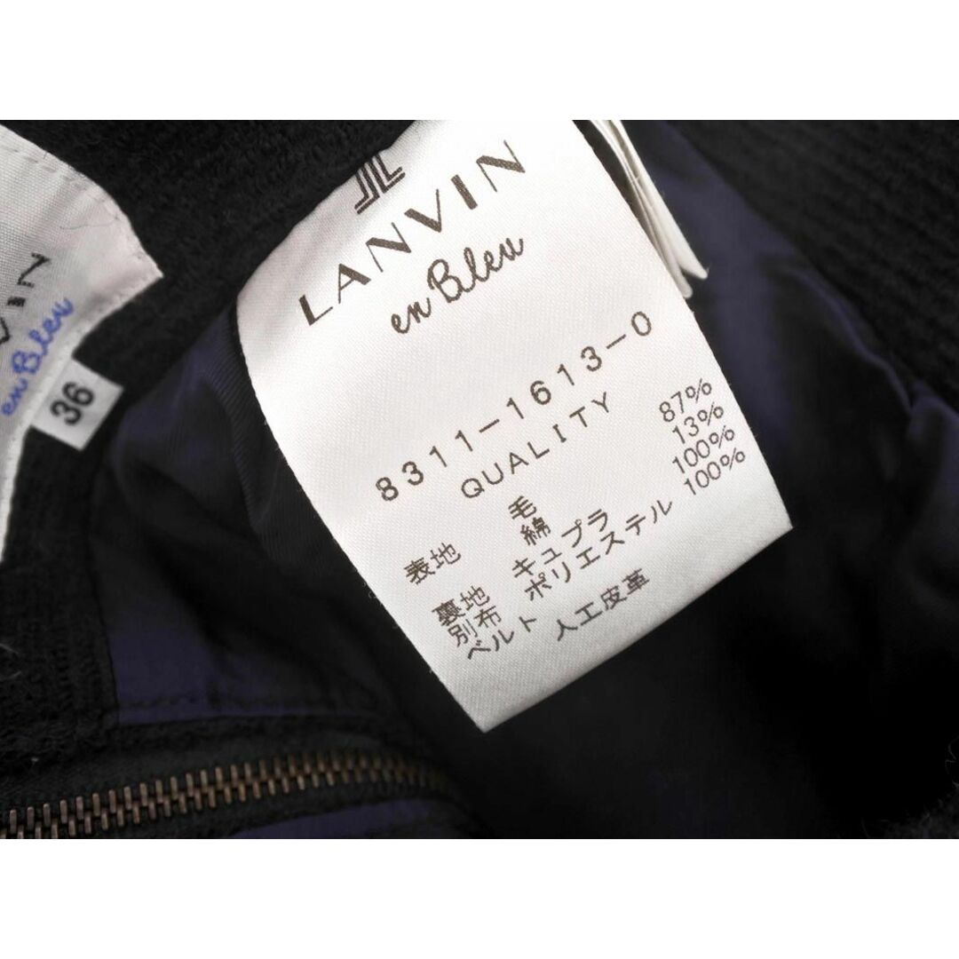 LANVIN(ランバン)のLANVIN ランバン ウール混 リボン Aライン 台形 スカート size36/紺 ◇■ レディース レディースのスカート(ミニスカート)の商品写真