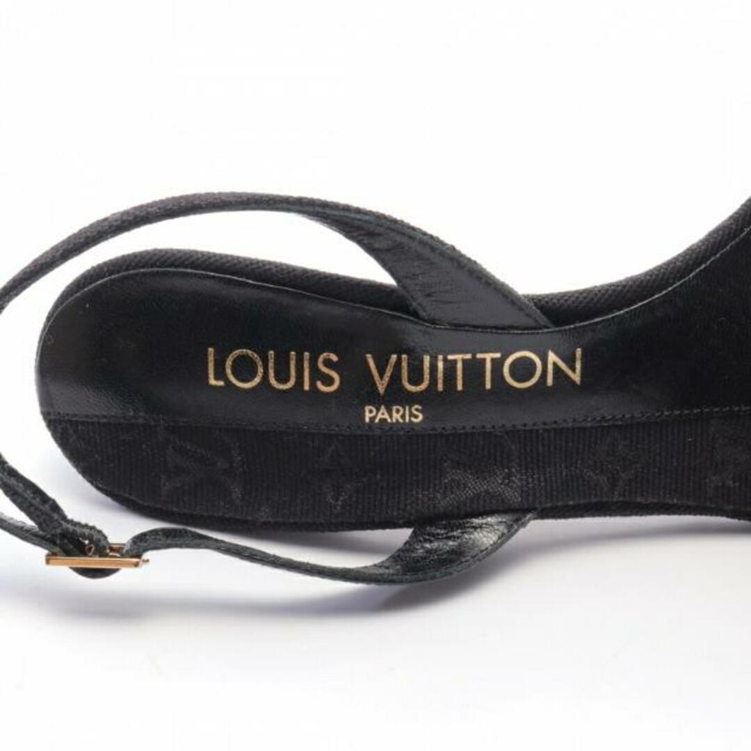 LOUIS VUITTON(ルイヴィトン)のモノグラムミニ サンダル ファブリック レザー ブラック バックストラップ レディースの靴/シューズ(サンダル)の商品写真