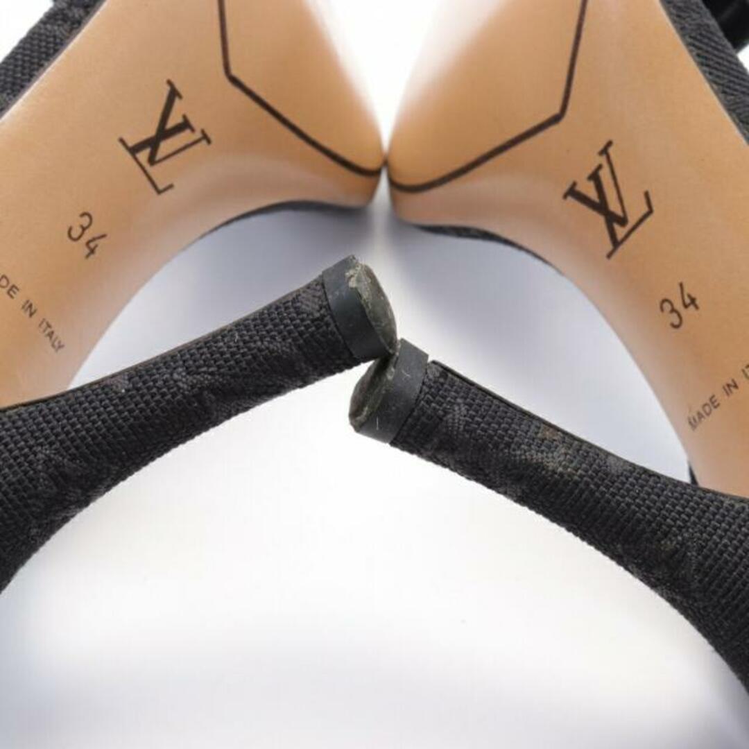 LOUIS VUITTON(ルイヴィトン)のモノグラムミニ サンダル ファブリック レザー ブラック バックストラップ レディースの靴/シューズ(サンダル)の商品写真
