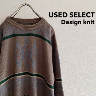 古着 Design Acrylic Sweater / ネイティブ柄 ニット(ニット/セーター)