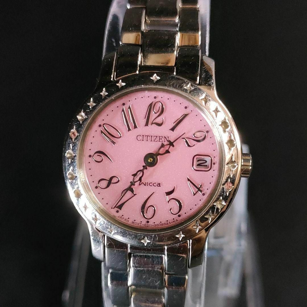 美品【稼働品】CITIZEN シチズン ウィッカ ピンク シルバー ソーラー
