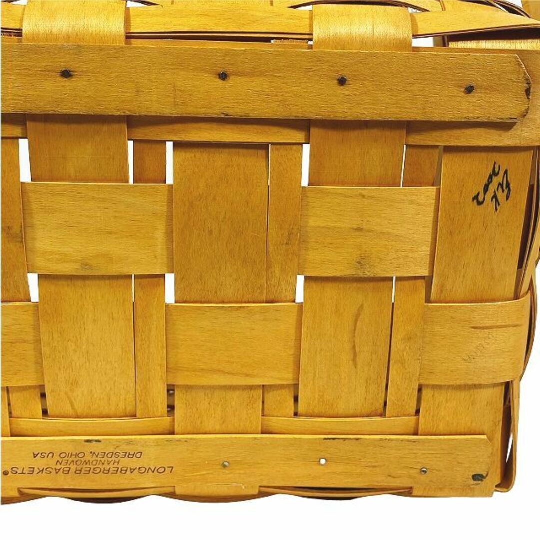 ロンガバーガー 2002年 ヴィンテージ 蓋付き バスケット  木製