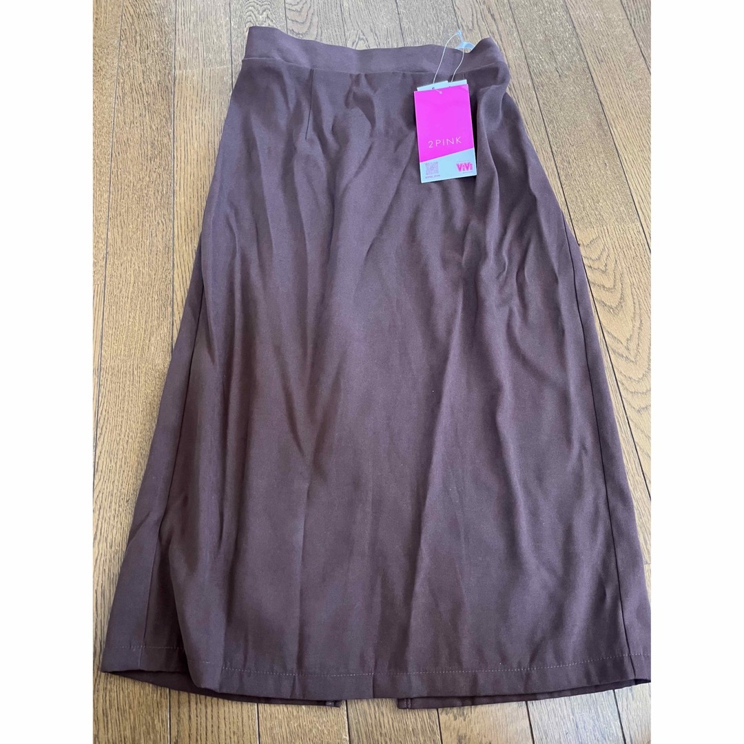 しまむら(シマムラ)のしまむら　ナロースカート　2pink  茶色　ブラウン　淡色　タイトスカート レディースのスカート(ロングスカート)の商品写真