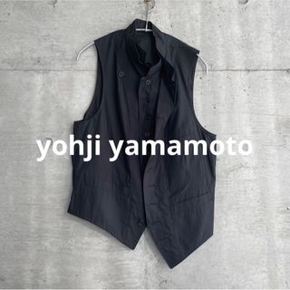 美品 ヨウジヤマモト REGULATION Yohji Yamamoto ベスト ジレ ノースリーブ バックレス フーディー 無地 トップス メンズ HC-V01-140 3(L相当) ブラック