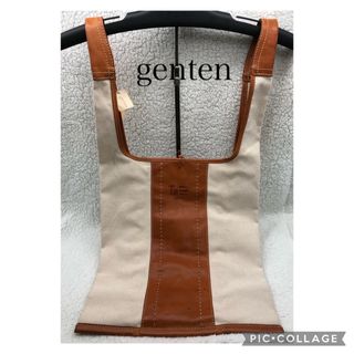 ゲンテン(genten)のgentenゲンテン　キャンバスレザー  トートバッグ　未使用品(トートバッグ)