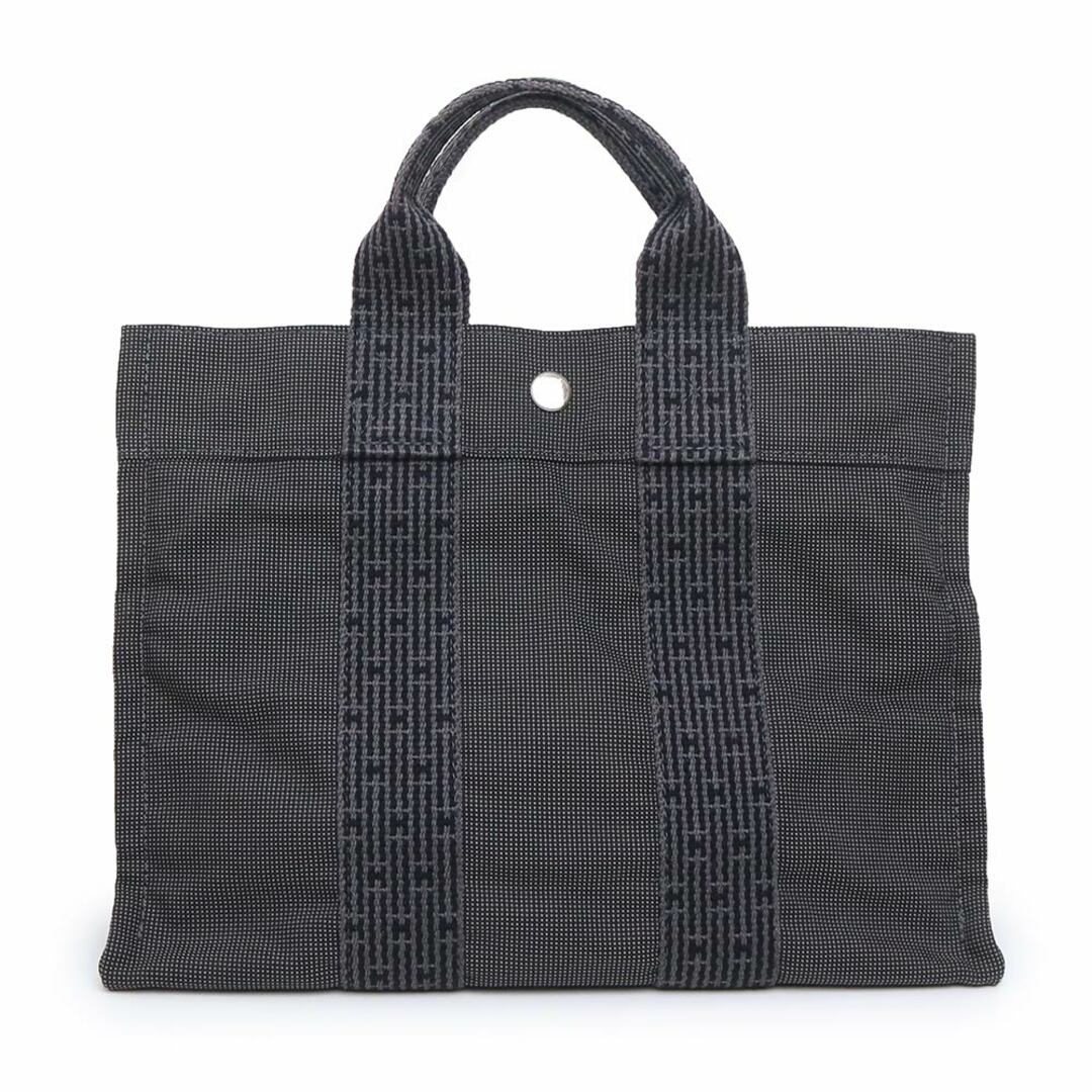 エルメス エールライン トート PM ハンドバッグ キャンバス グレー シルバー金具 HERMES