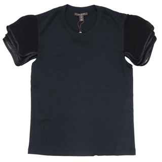 ルイヴィトン(LOUIS VUITTON)の未使用 ルイヴィトン 16AW レイヤード シースルー切替 半袖Tシャツ レディース 黒 38 トップス カットソー コットン LOUIS VUITTON(Tシャツ(半袖/袖なし))