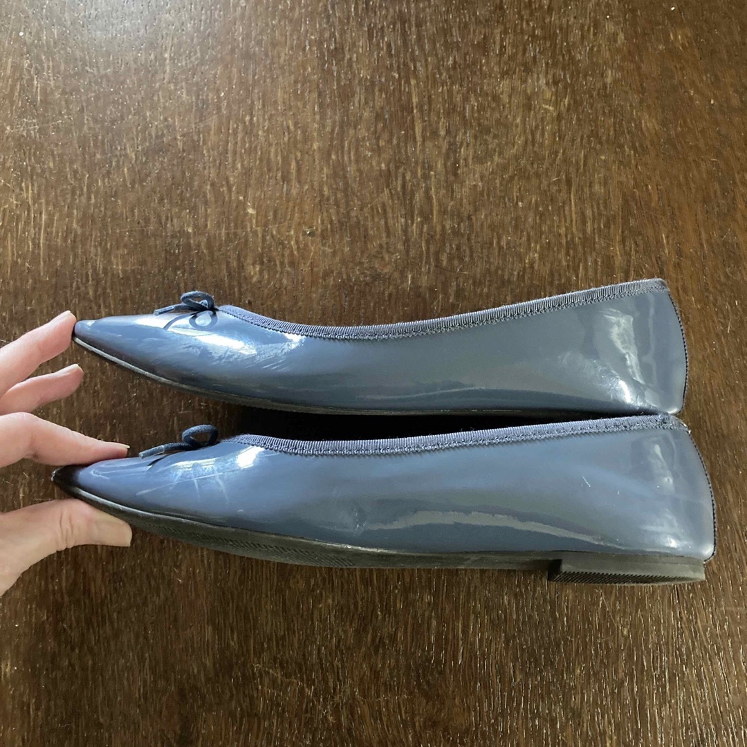 GU(ジーユー)のGU ブルーグレー　バレエシューズ　フラットシューズ　サイズ　M レディースの靴/シューズ(バレエシューズ)の商品写真