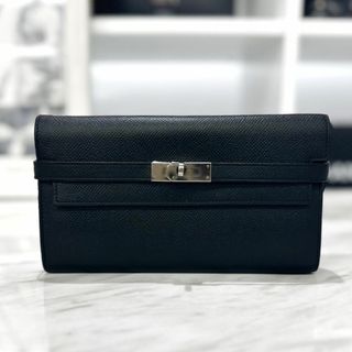 エルメス(Hermes)のエルメス　ケリーウォレット　黒　エプソン　長財布　X刻印　美品★(財布)