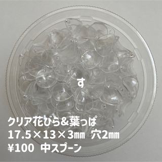 ビーズすくい　クリア　花びら　葉っぱ(各種パーツ)