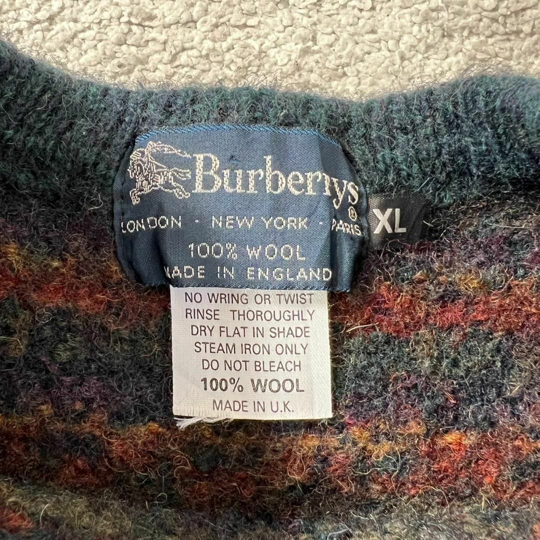 BURBERRY(バーバリー)の80s バーバリー BURBERRYS 総柄 ウール ニット セーター レディースのトップス(ニット/セーター)の商品写真