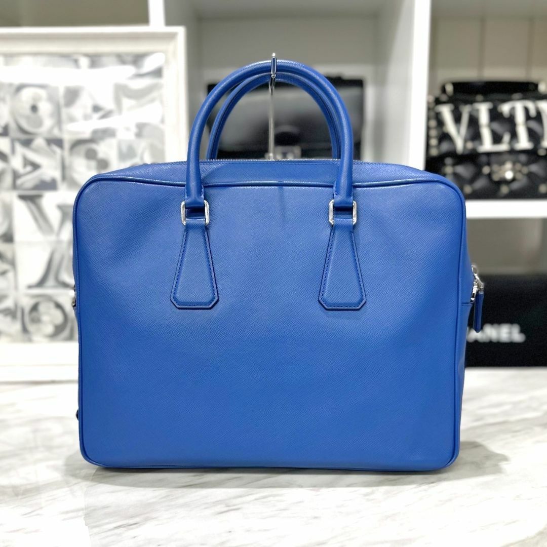 PRADA - 美品☆ プラダ ビジネスバッグ 2way サフィアーノ 青の通販 by