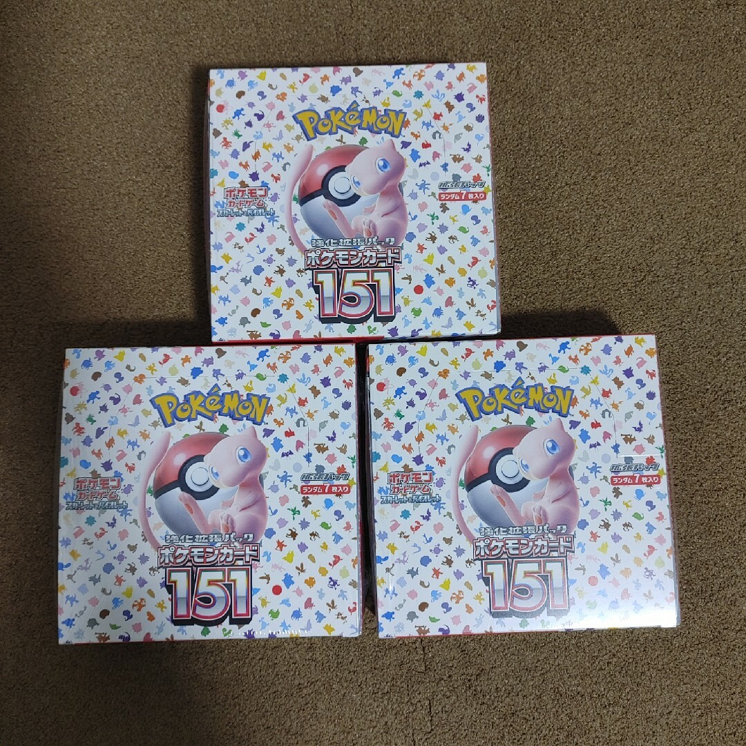 ポケモンカードゲーム151 BOX　3セット　シュリンク付き　新品未開封