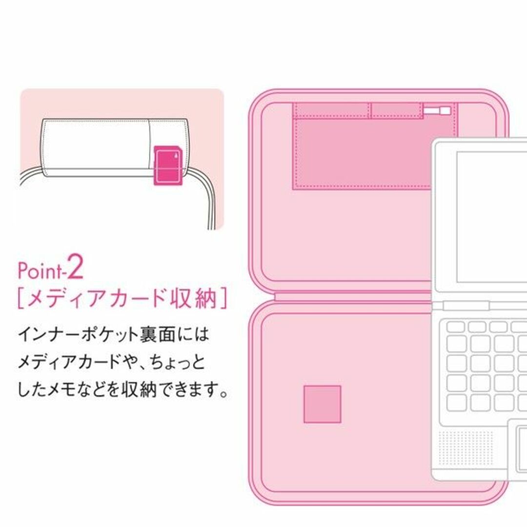 ELECOM(エレコム)の《エレコム》電子辞書ケース カバー 水玉柄 Lサイズ　(ブラック) スマホ/家電/カメラのPC/タブレット(電子ブックリーダー)の商品写真