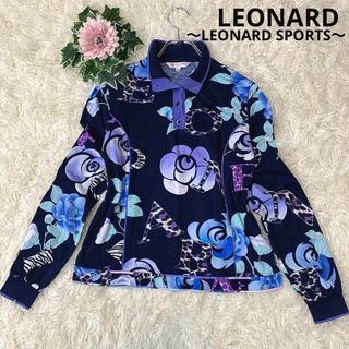 LEONARD - レオナール 花柄 長袖 カットソー シルク混 L フラワー
