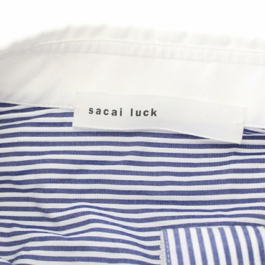 sacai luck(サカイラック)の シャツ ストライプ コットン ホワイト ブルー レディースのトップス(シャツ/ブラウス(長袖/七分))の商品写真