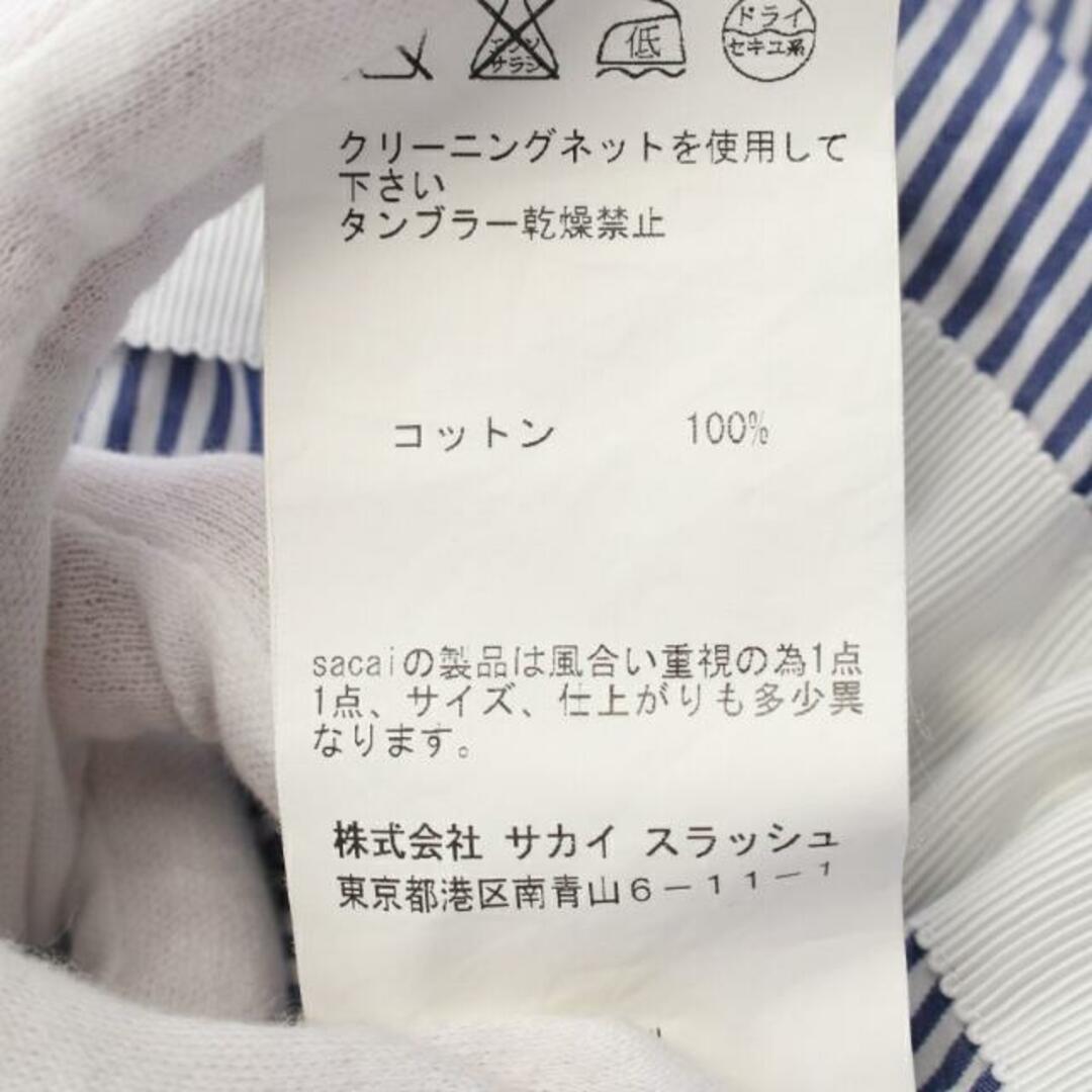 sacai luck(サカイラック)の シャツ ストライプ コットン ホワイト ブルー レディースのトップス(シャツ/ブラウス(長袖/七分))の商品写真