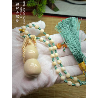 天然マンモス牙美しい手作り彫刻ひょうたん握り物(彫刻/オブジェ)