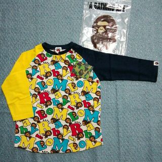 アベイシングエイプ(A BATHING APE)のA BATHING APEBAPE KIDSラグラン7分袖TEE 130(Tシャツ/カットソー)