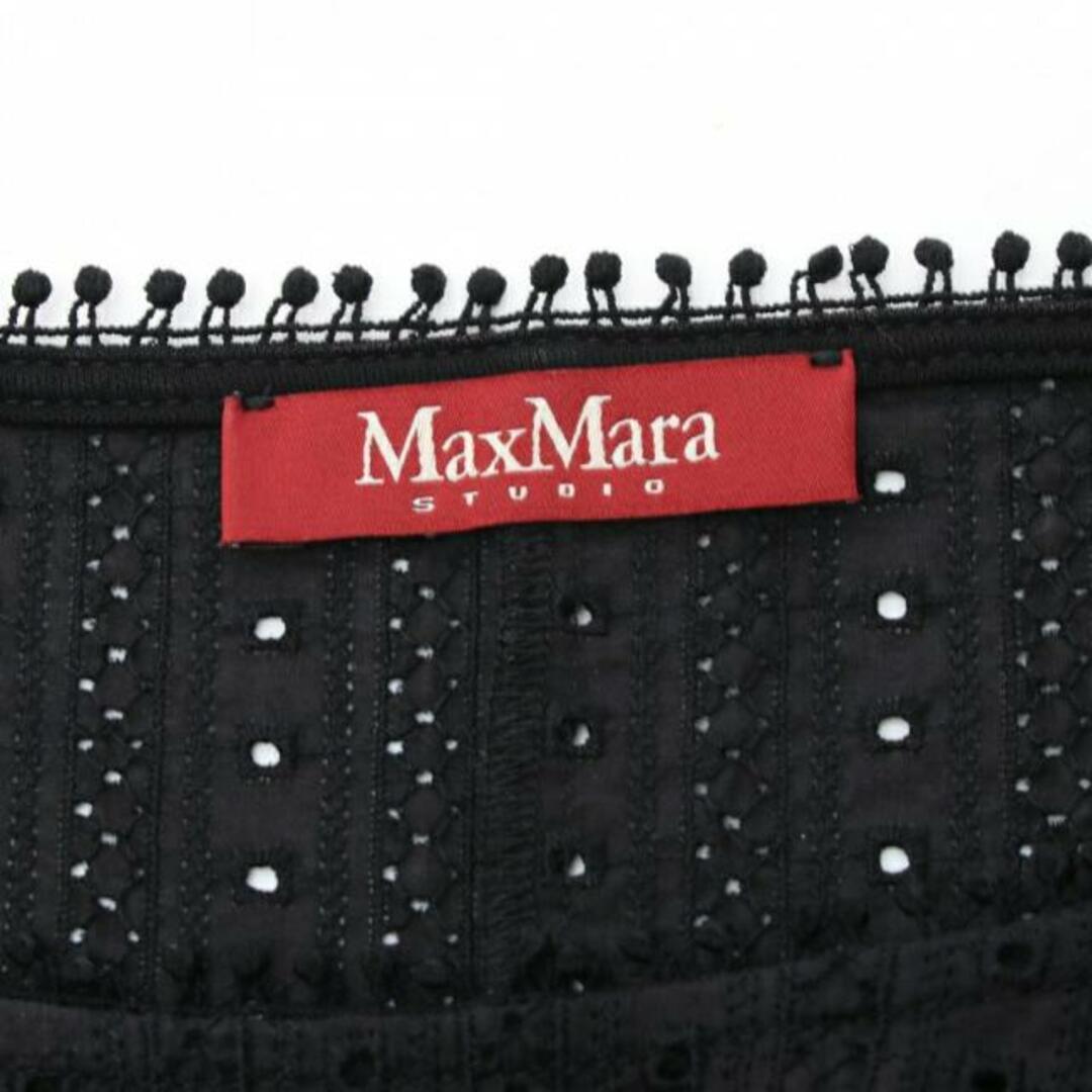Max Mara(マックスマーラ)の ブラウス コットン ブラック レース 切替 レディースのトップス(シャツ/ブラウス(半袖/袖なし))の商品写真