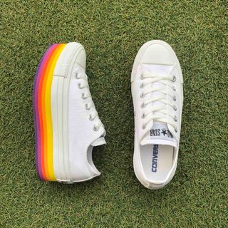 美品23.5 converse コンバース オールスター OX 厚底　HW275