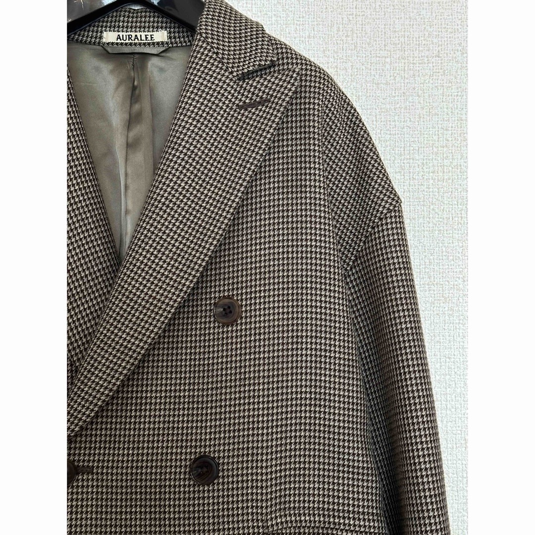 AURALEE(オーラリー)のAuralee DOUBLE FACE CHECK BREASTED COAT レディースのジャケット/アウター(ロングコート)の商品写真