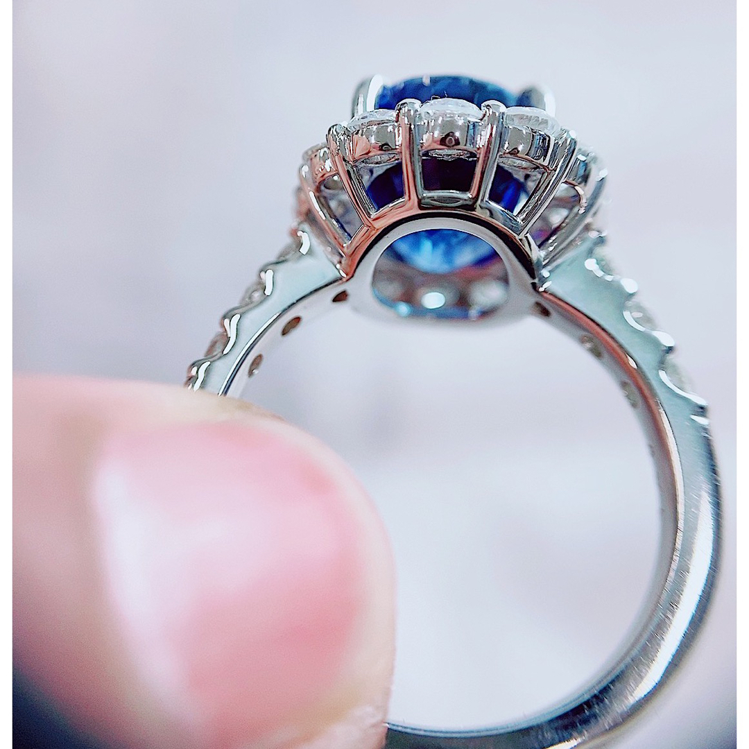 ★5.59ct★大粒✨サファイア1.4ctダイヤプラチナリング指輪ダイヤ