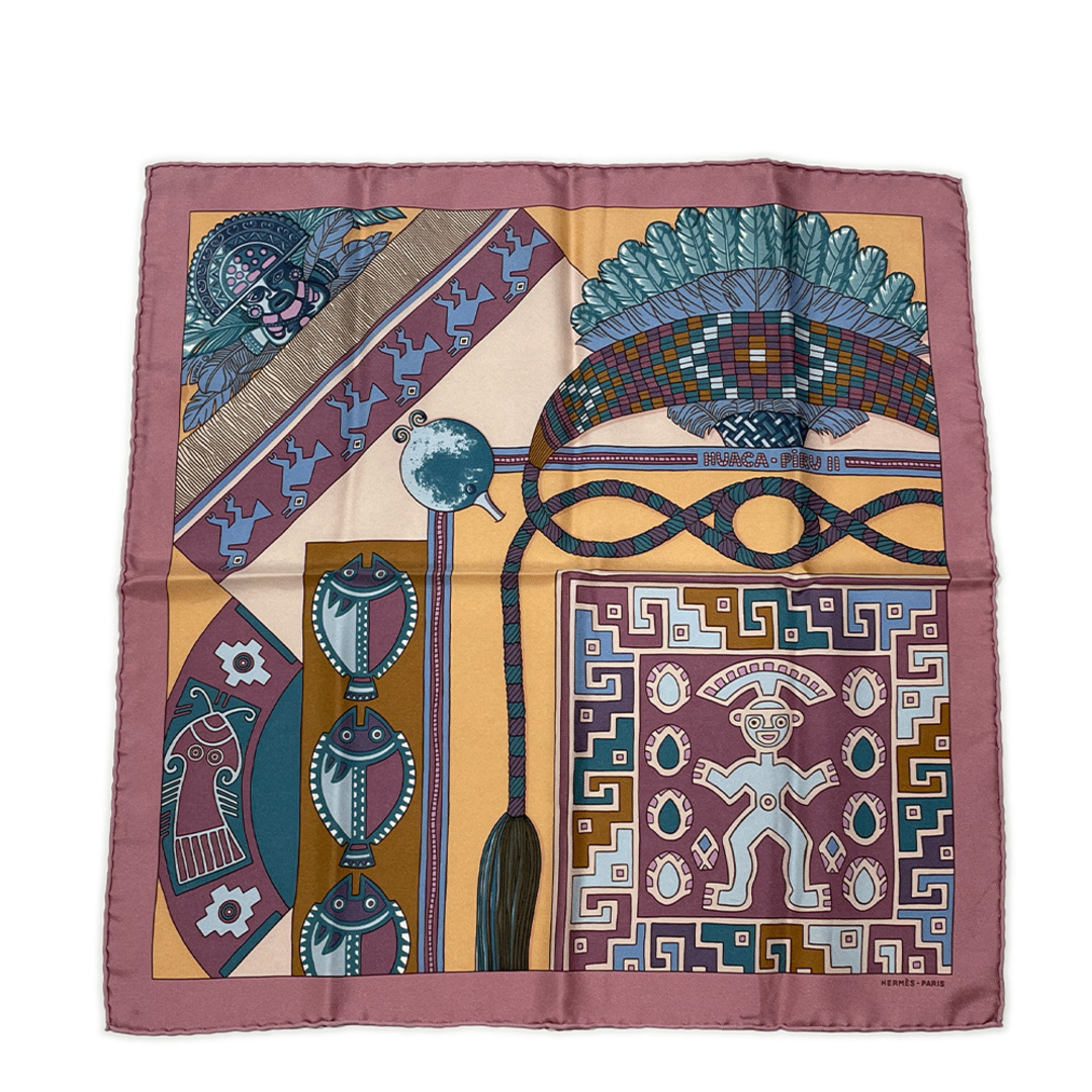 HERMES カレ45 プチカレ HUACA PIRU 神聖なるペルー スカーフ シルクファッション小物