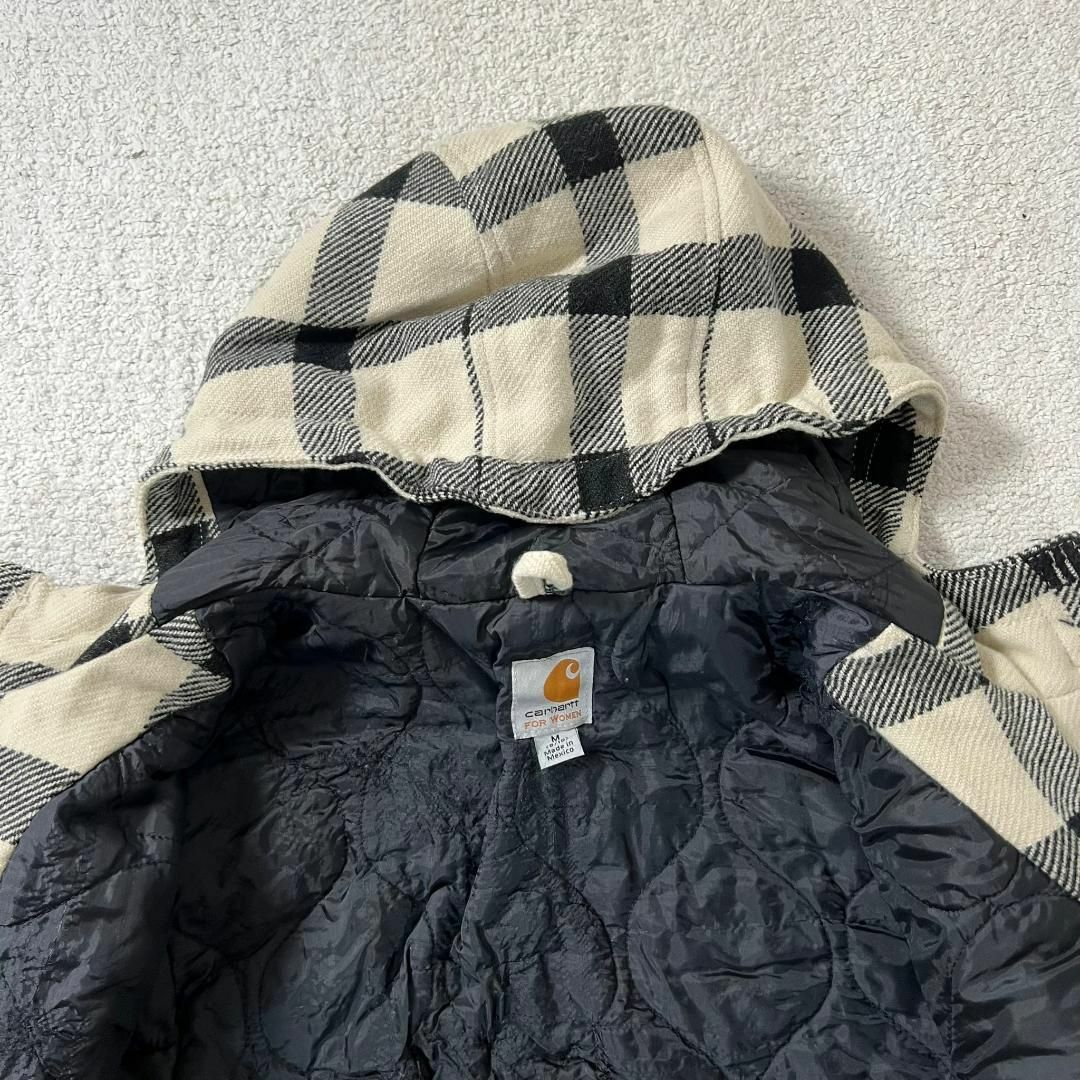 carhartt(カーハート)のcarhartt ウール チェック柄 パーカー コート レディース 古着 レディースのジャケット/アウター(ブルゾン)の商品写真