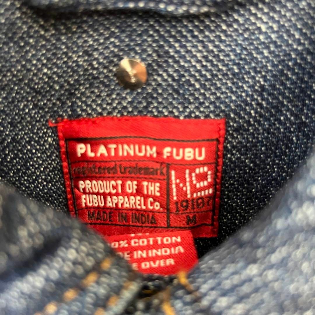 PLATINUM FUBU(プラティナムフブ)の古着PLATINUM FUBU プラチナムフブ　刺繍デニムジャケットGジャン　M メンズのジャケット/アウター(Gジャン/デニムジャケット)の商品写真