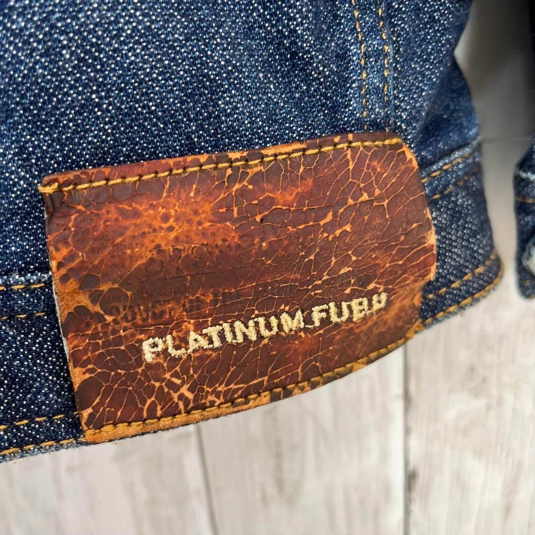 PLATINUM FUBU(プラティナムフブ)の古着PLATINUM FUBU プラチナムフブ　刺繍デニムジャケットGジャン　M メンズのジャケット/アウター(Gジャン/デニムジャケット)の商品写真
