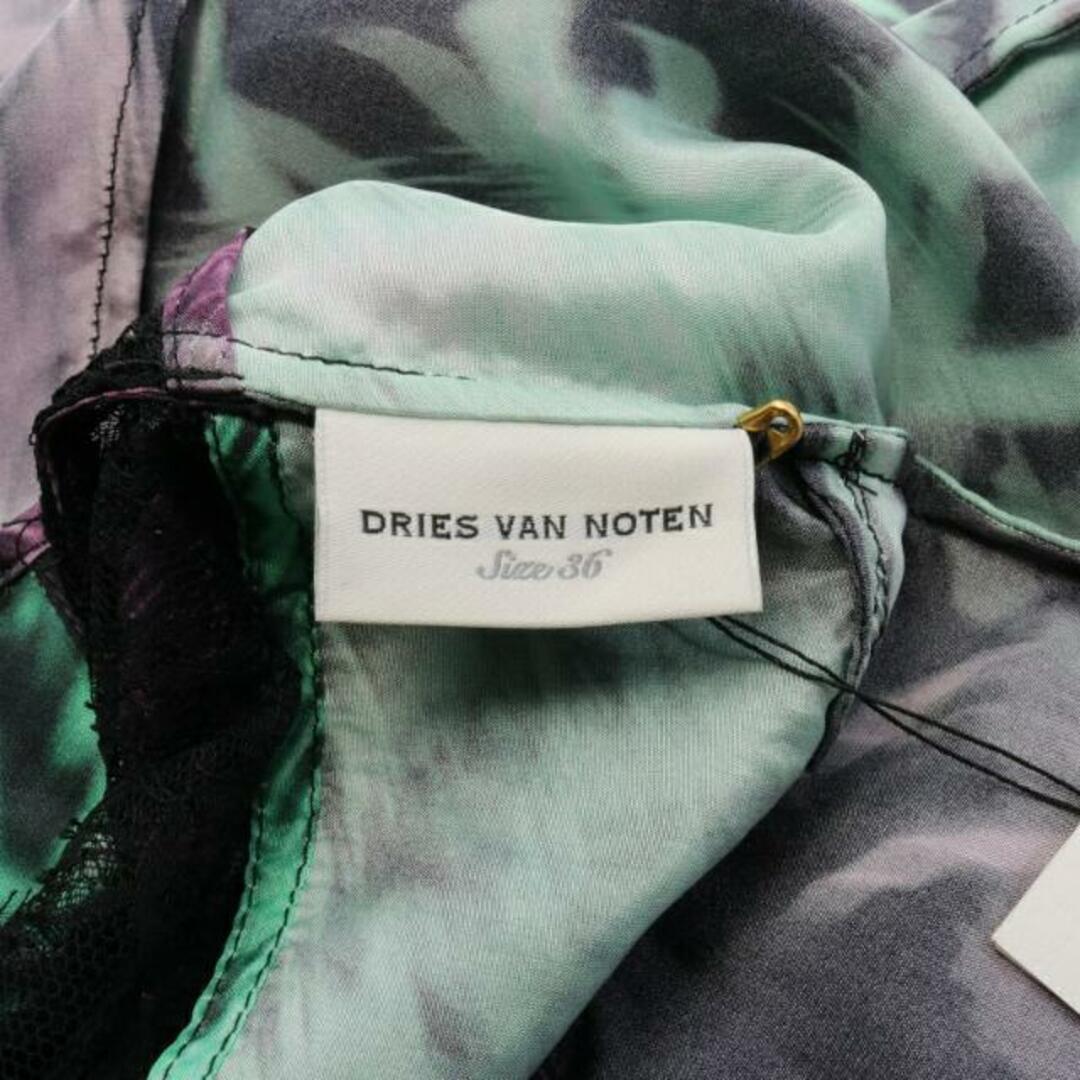 DRIES VAN NOTEN(ドリスヴァンノッテン)の キャミソール ワンピース レース シルク ブラック ライトグリーン パープル レディースのワンピース(ひざ丈ワンピース)の商品写真