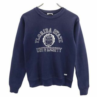 リー(Lee)のリー USA製 プリント スウェット L ネイビー Lee トレーナー 裏起毛 キッズ 古着 【231030】(その他)