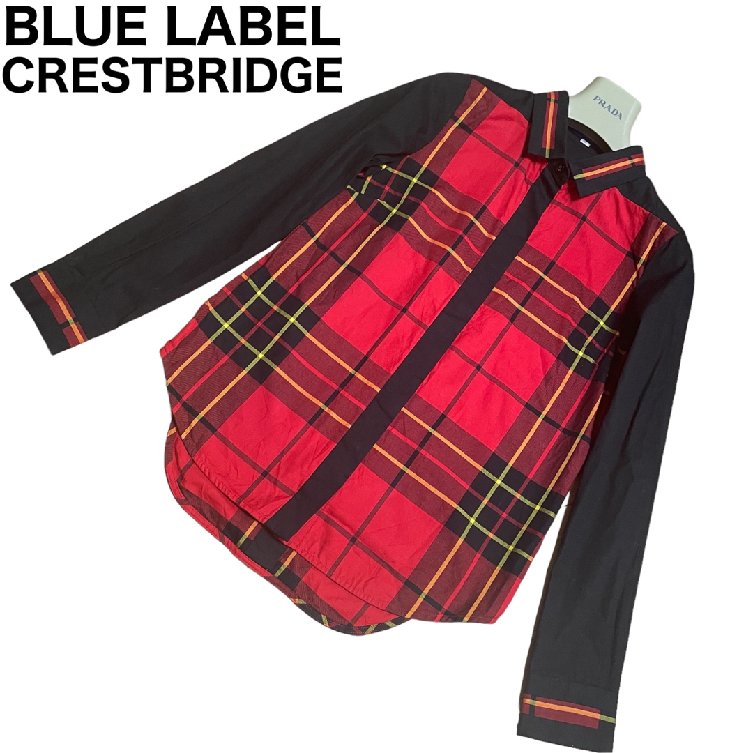 BLUE LABEL CRESTBRIDGE チェックシャツ　比翼仕立てシャツ/ブラウス(長袖/七分)