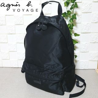 agnès b.　アニエスベー　リュック　BLACK　ナイロン✖牛革