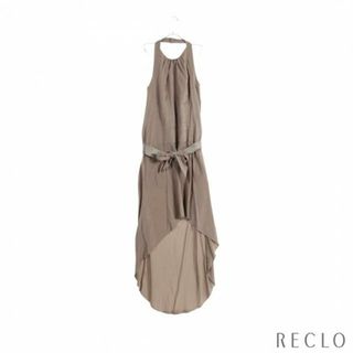 ブルネロクチネリ(BRUNELLO CUCINELLI)の ワンピース ドレスワンピース シルク グレーブラウン(ロングワンピース/マキシワンピース)