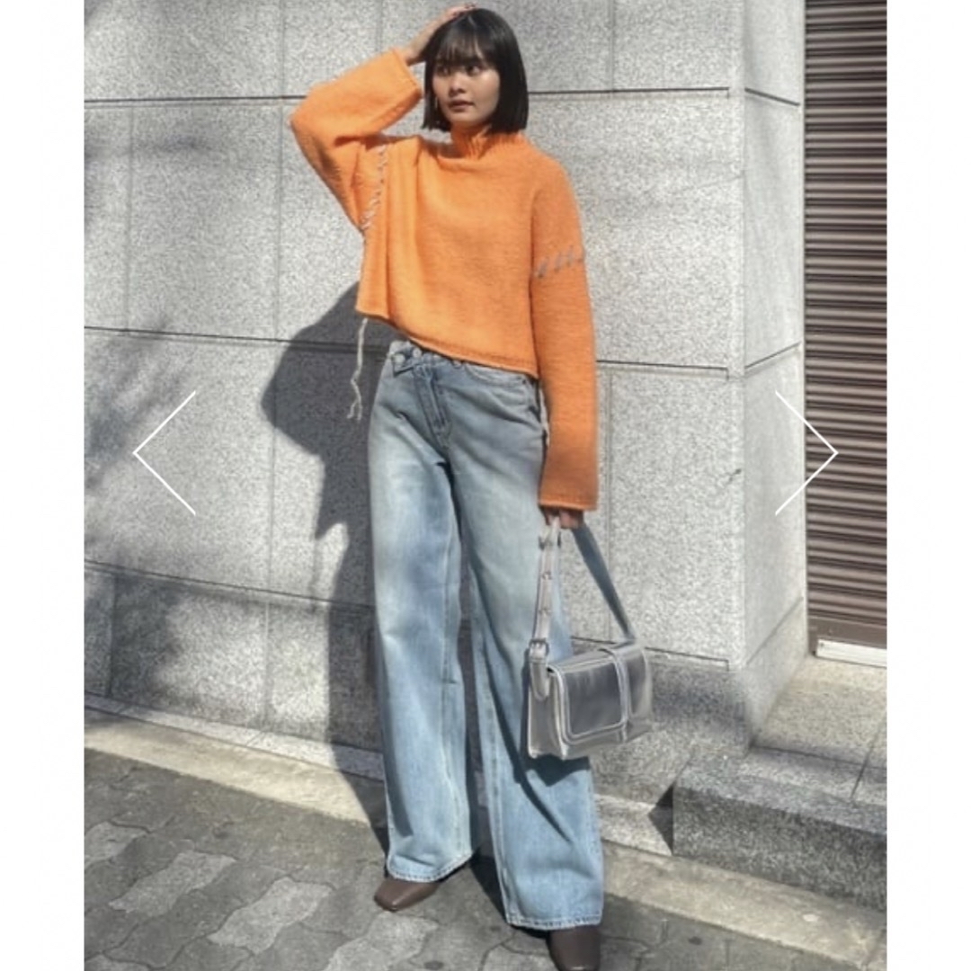 MOUSSY CROSS WAIST WIDE STRAIGHT♡ライトブルーデニム/ジーンズ