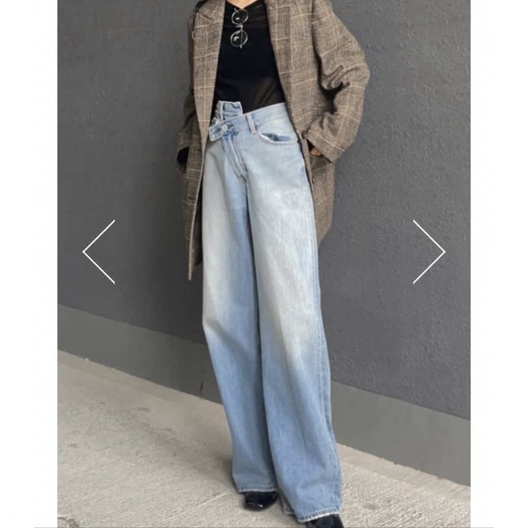 MOUSSY CROSS WAIST WIDE STRAIGHT♡ライトブルーデニム/ジーンズ